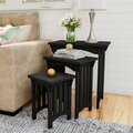 Daphnes Dinnette Traditional Nesting Tables Black - Set of 3 DA3845406